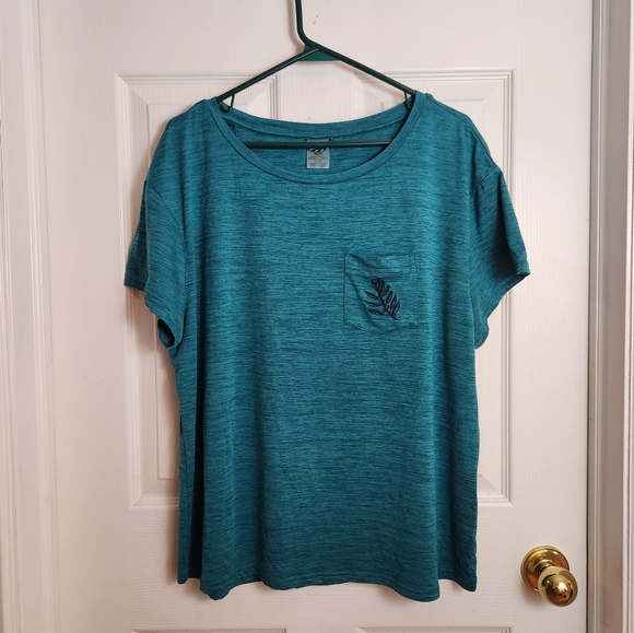 Woods Ayles Pocket T-Shirt tee short sleeve crewneck blue green athletic XL - Picture 2 of 11